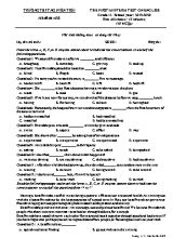 Đề kiểm tra học kỳ I môn Tiếng Anh Lớp 11 - Mã đề 628 - Năm học 2019-2020 - Trường THPT Nguyễn Trãi